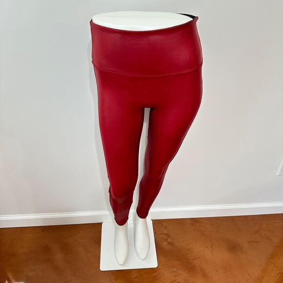 Spanx Faux Leather Ready To Wow Leggings Women Size M Mid Rise Slimming Pull On - Picture 2 of 14